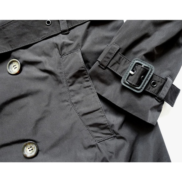 NEW DIESEL Black Gold Belted Trench Jacket with Pockets Small